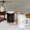 King and Queen Mugs - Ceramic Couple Coffee Mug Set with Stands