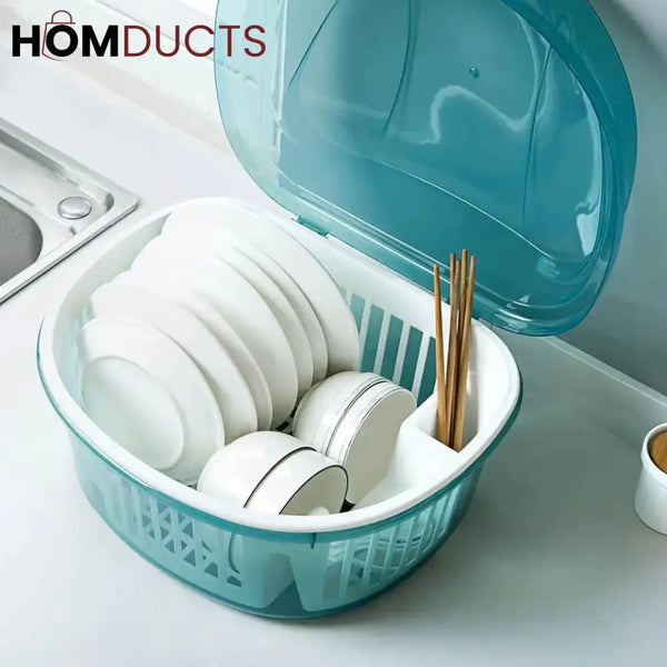 Kitchen Dish Rack With Lid