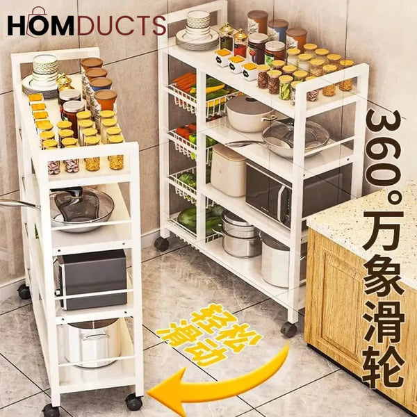 Kitchen Multifunctional Movable Storage Rack