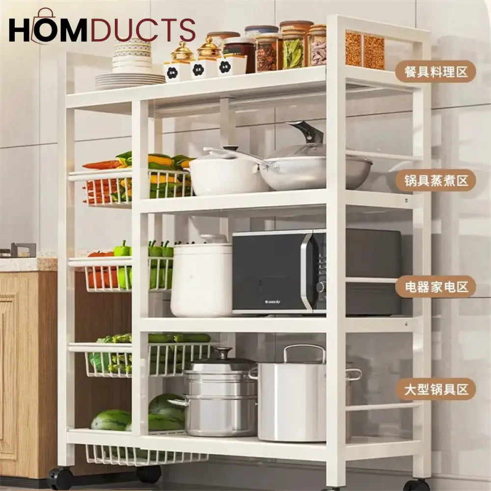 Kitchen Multifunctional Movable Storage Rack – Homducts