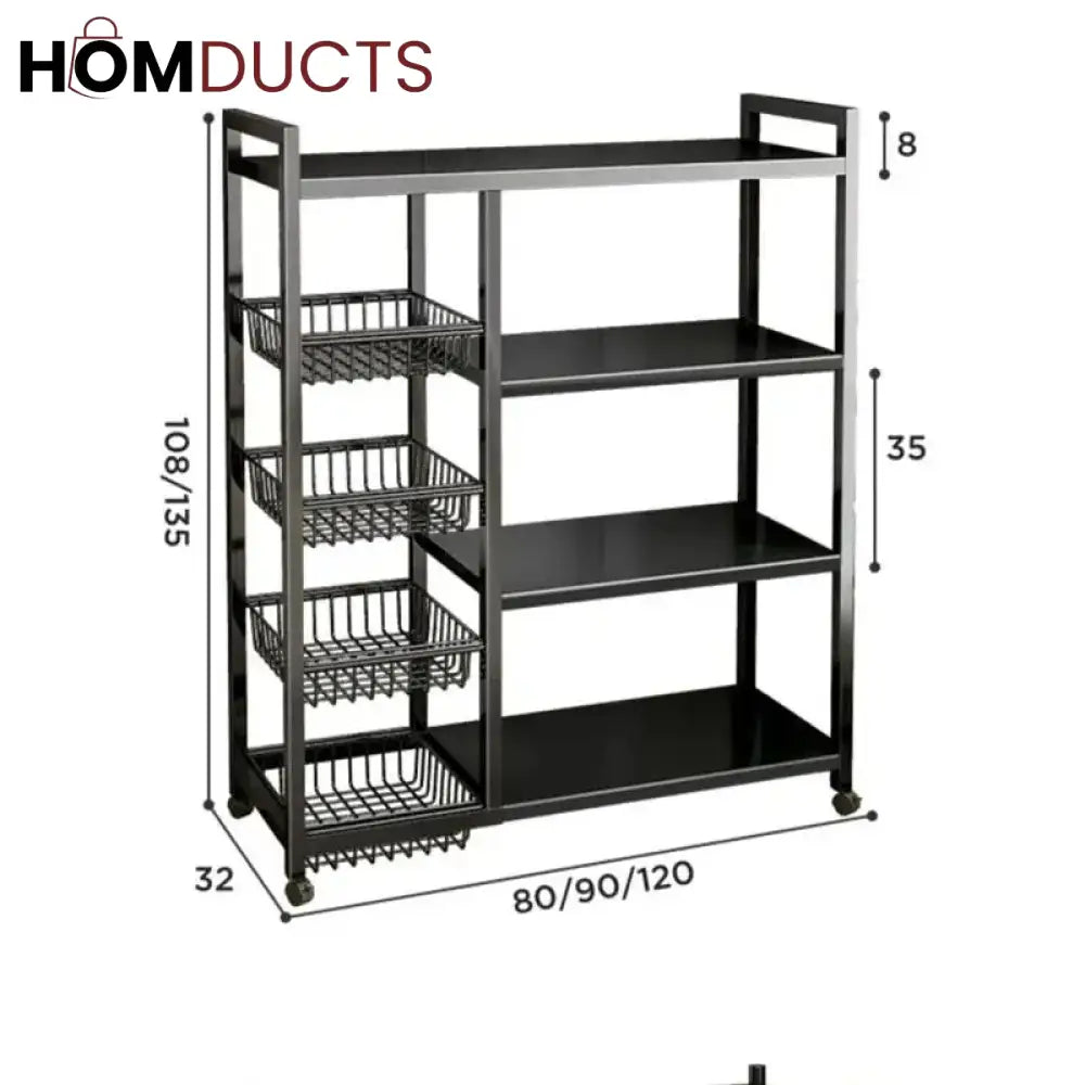 Kitchen Multifunctional Movable Storage Rack