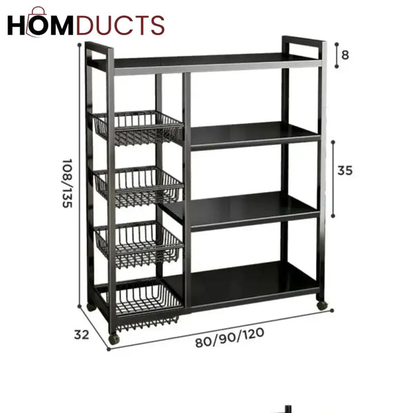Kitchen Multifunctional Movable Storage Rack – Homducts