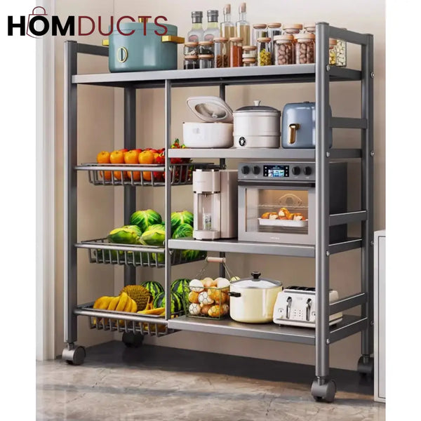 Kitchen Multifunctional Movable Storage Rack