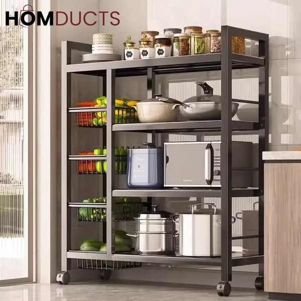 Kitchen Multifunctional Movable Storage Rack