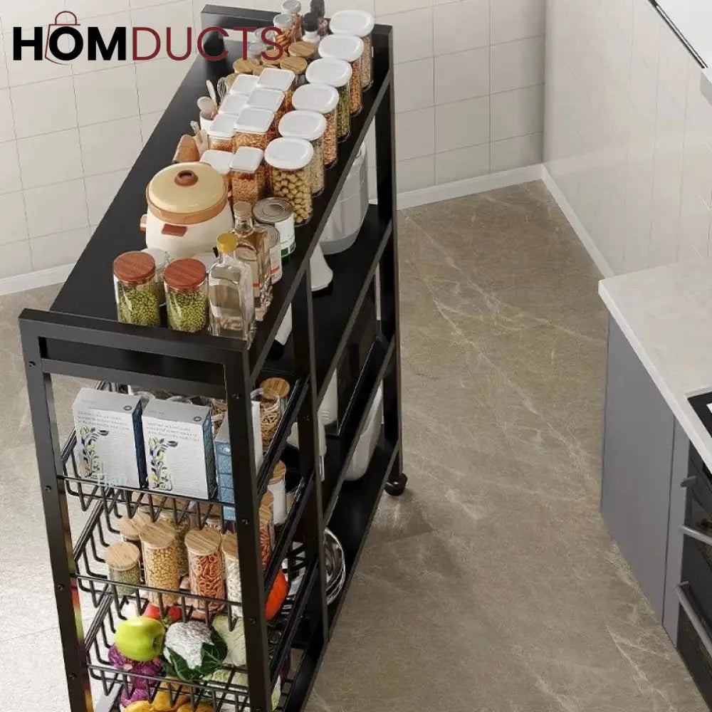 Kitchen Multifunctional Movable Storage Rack