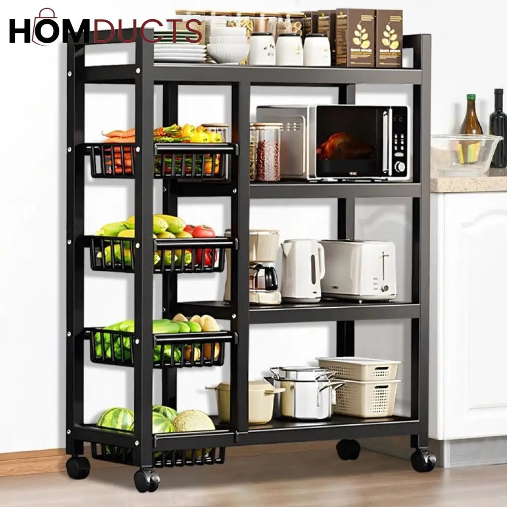 Kitchen Multifunctional Movable Storage Rack