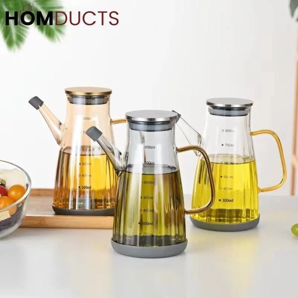 Kitchen Oil Dispenser Bottle 700ml - Leakproof & Easy Pour Household Supplies