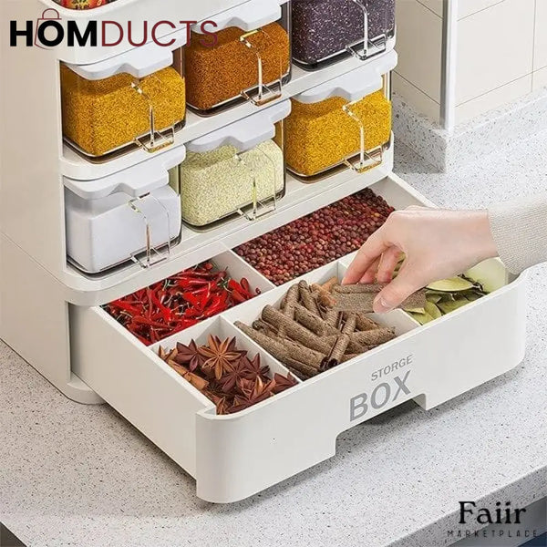 Kitchen Spice Organizer With Drawer