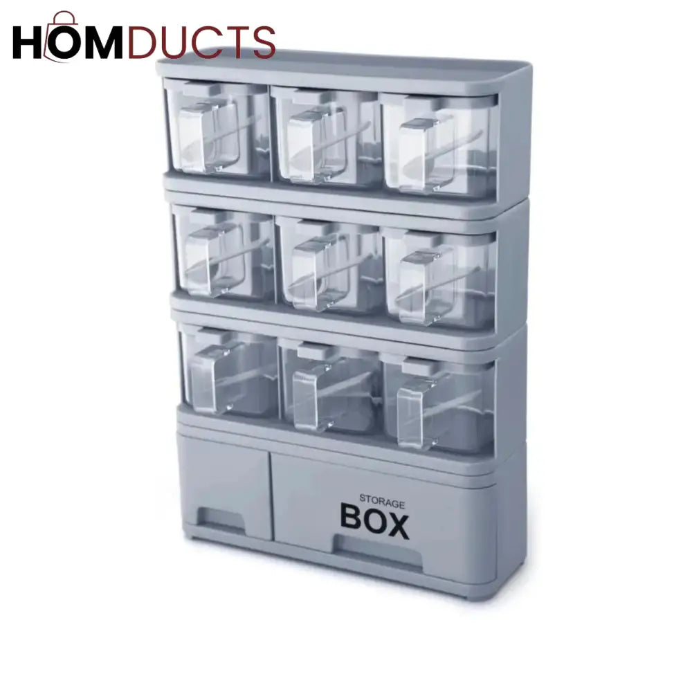Kitchen Spice Organizer With Drawer 9Box