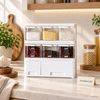 Six-container kitchen spice organizer with two storage drawers