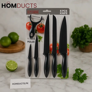 Kitchens 6 Piece Premium Knife & Peeler Set – Stainless Steel Blades for Effortless Cutting