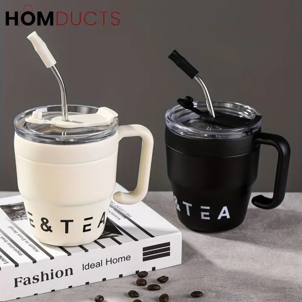 Korean Coffee Cup With Straw 480Ml