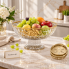 Luxury faceted acrylic fruit draining bowl with pedestal base
