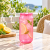 420ml colourful glass sipper with lid and glass straw