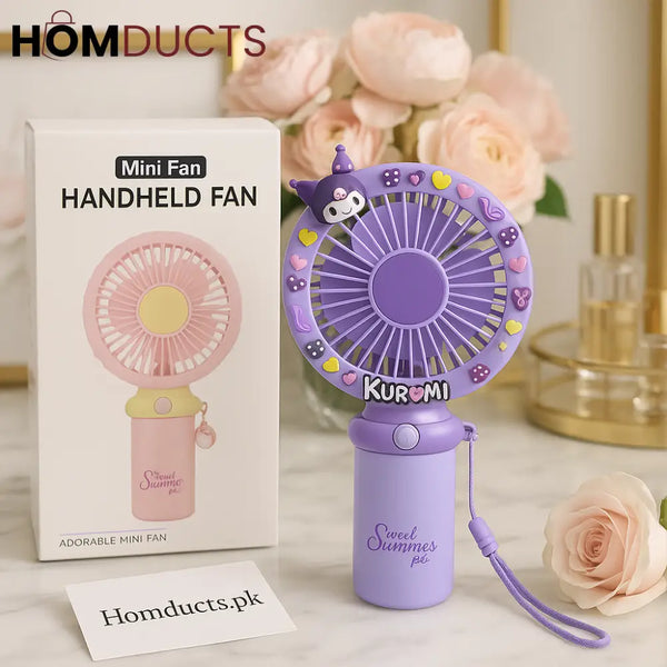 Kuromi Handheld Mini Fan – Portable Rechargeable Summer Fan