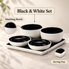 Black and White Salad Serving Set feature infographic