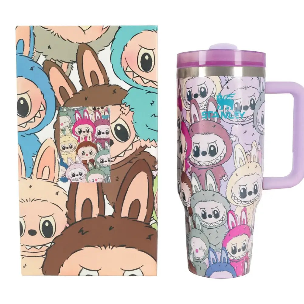 Labubu Cartoon Stanley-Style Tumbler with Matching Gift Box – Limited Edition