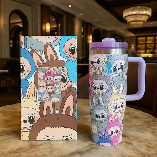 Labubu Cartoon Stanley-Style Tumbler with Matching Gift Box – Limited Edition