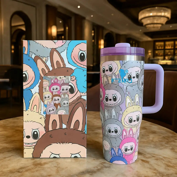 Labubu Cartoon Stanley-Style Tumbler with Matching Gift Box – Limited Edition