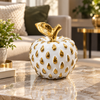Luxury White & Gold Apple Decorative Jar – Large
