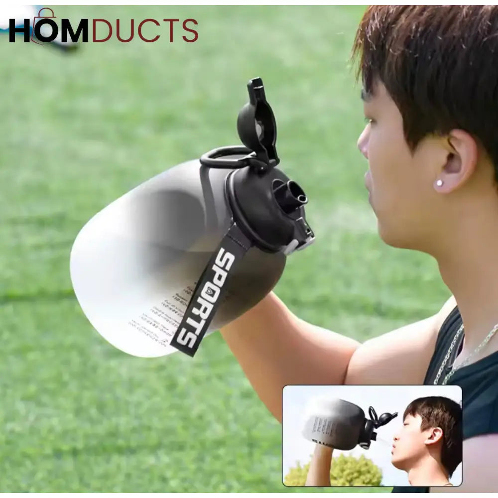 Large Capacity Gradient Sport Water Bottle - Portable, Reusable & BPA-Free Gym & Travel Drink Cup