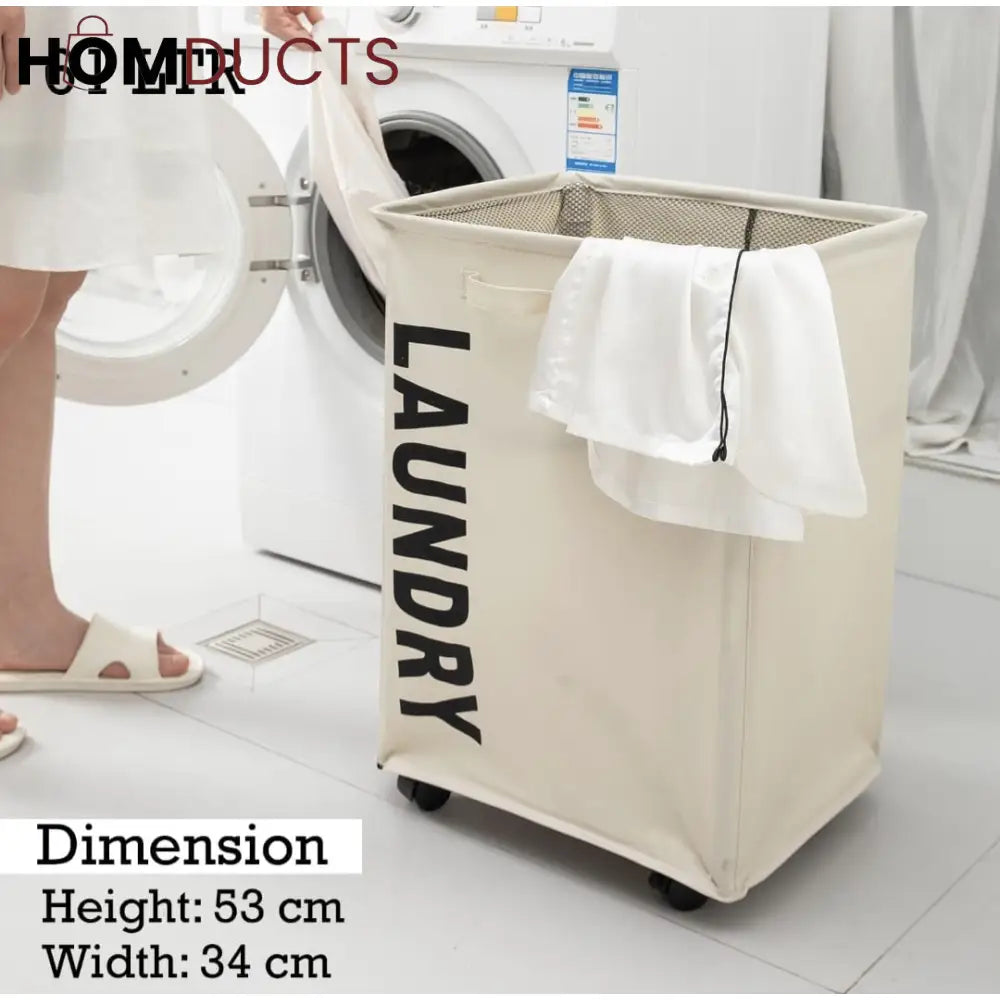 Large Capacity Laundry Basket With Wheels