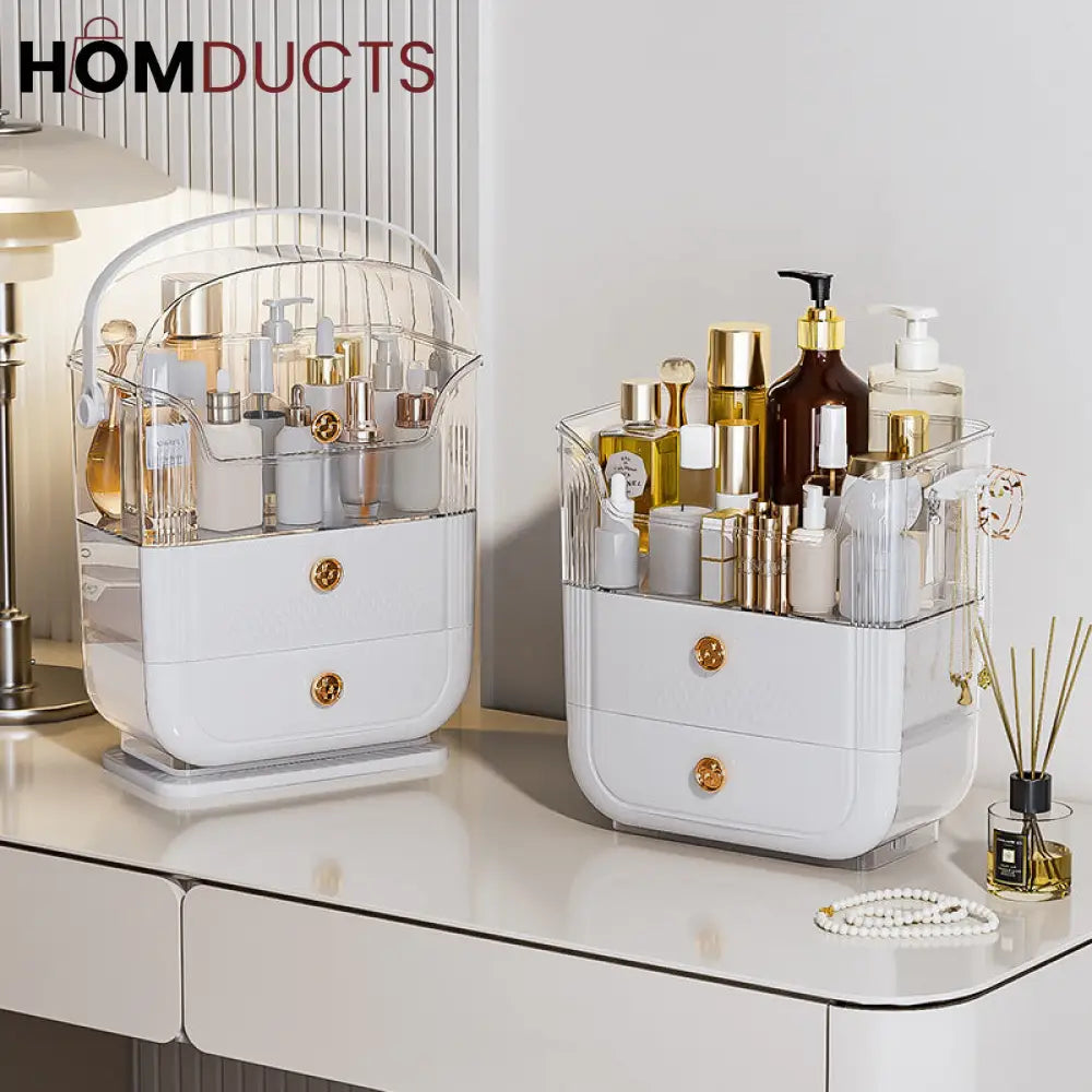 Large-Capacity Makeup Storage Box & Vanity Organizer for Skincare & Jewelry