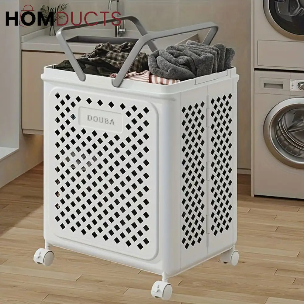 Large Capacity Movable Folding Laundry Basket