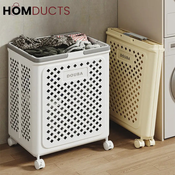 Large Capacity Movable Folding Laundry Basket