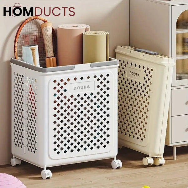 Large Capacity Movable Folding Laundry Basket