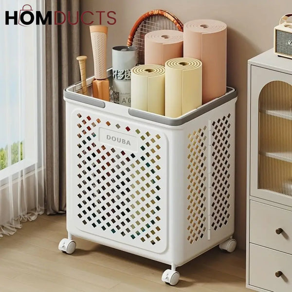 Large Capacity Movable Folding Laundry Basket