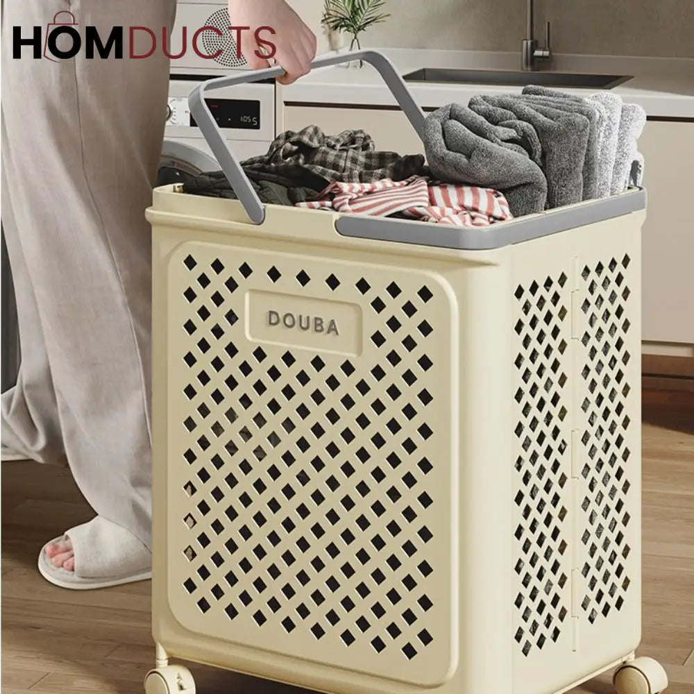 Large Capacity Movable Folding Laundry Basket