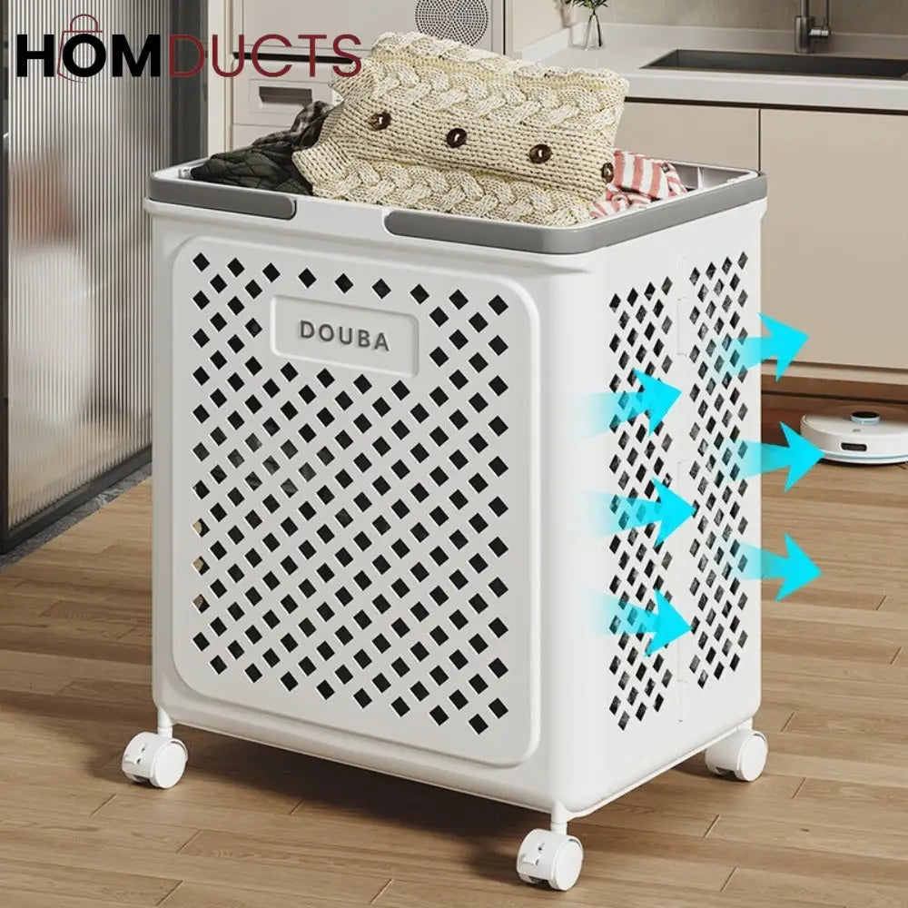 Large Capacity Movable Folding Laundry Basket