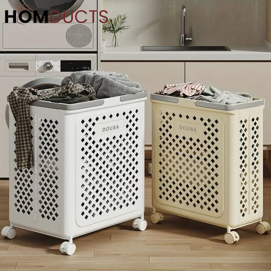 Large Capacity Movable Folding Laundry Basket