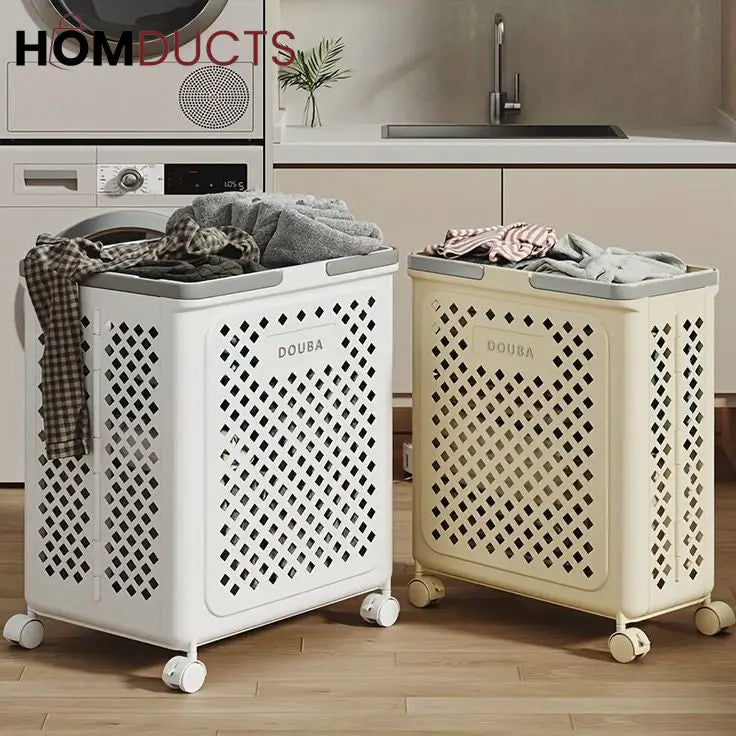 Large Capacity Movable Folding Laundry Basket