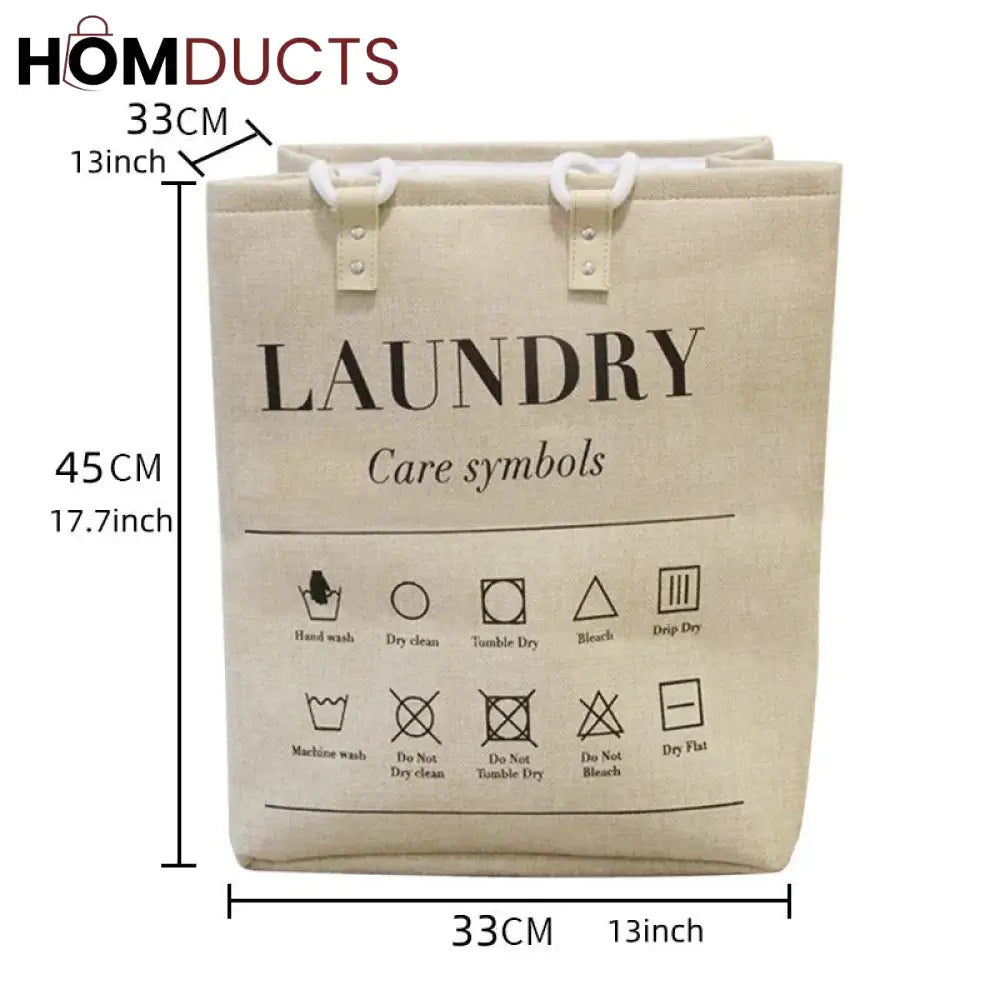 Large Waterproof Laundry Basket with Stylish Leather Handles