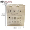 Large Waterproof Laundry Basket with Stylish Leather Handles