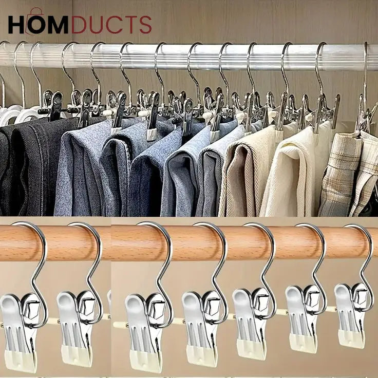 Laundry Hanging Hooks Clothes Pin For Closet Organizer (Pair)