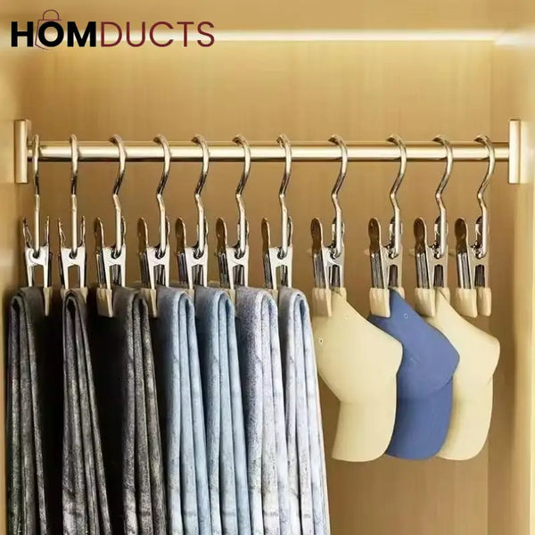 Laundry Hanging Hooks Clothes Pin For Closet Organizer (Pair)