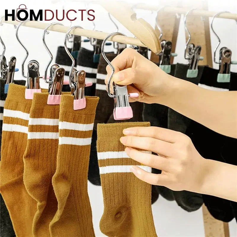 Laundry Hanging Hooks Clothes Pin For Closet Organizer (Pair)