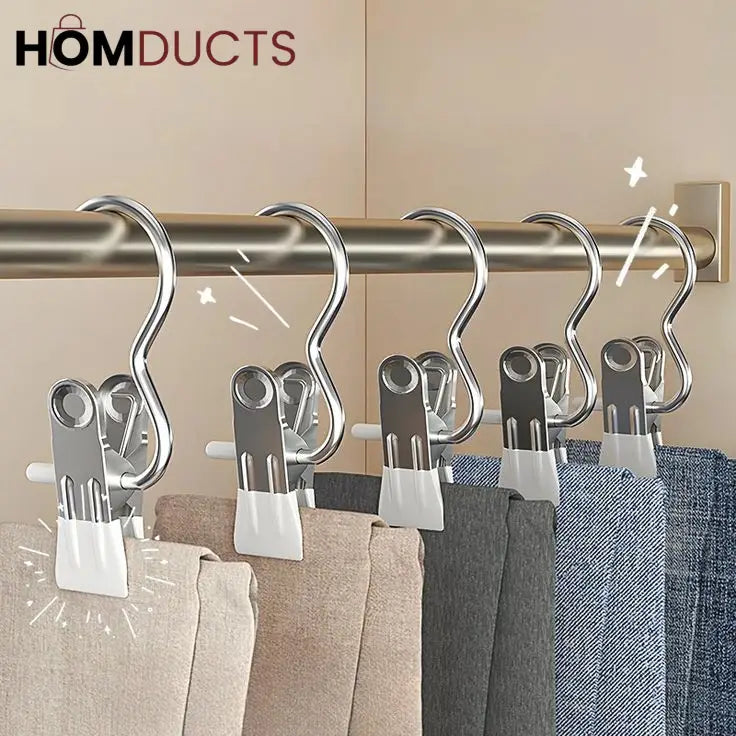 Laundry Hanging Hooks Clothes Pin For Closet Organizer (Pair)