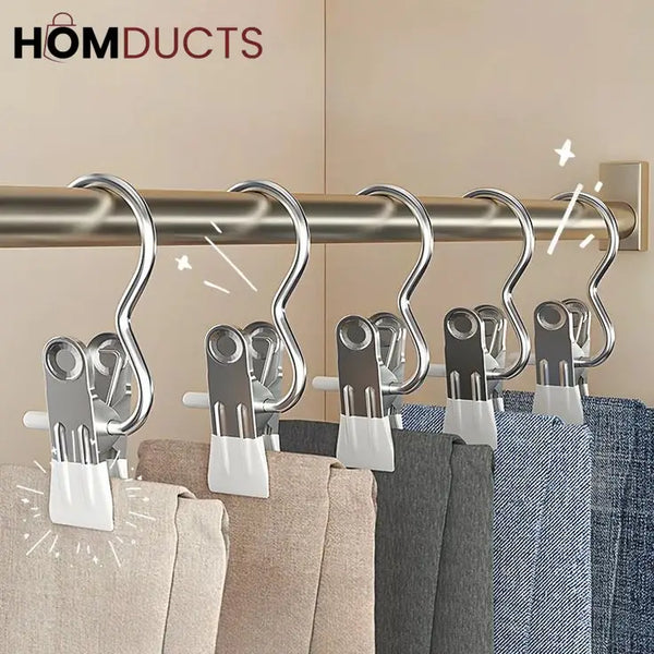Laundry Hanging Hooks Clothes Pin For Closet Organizer (Pair)