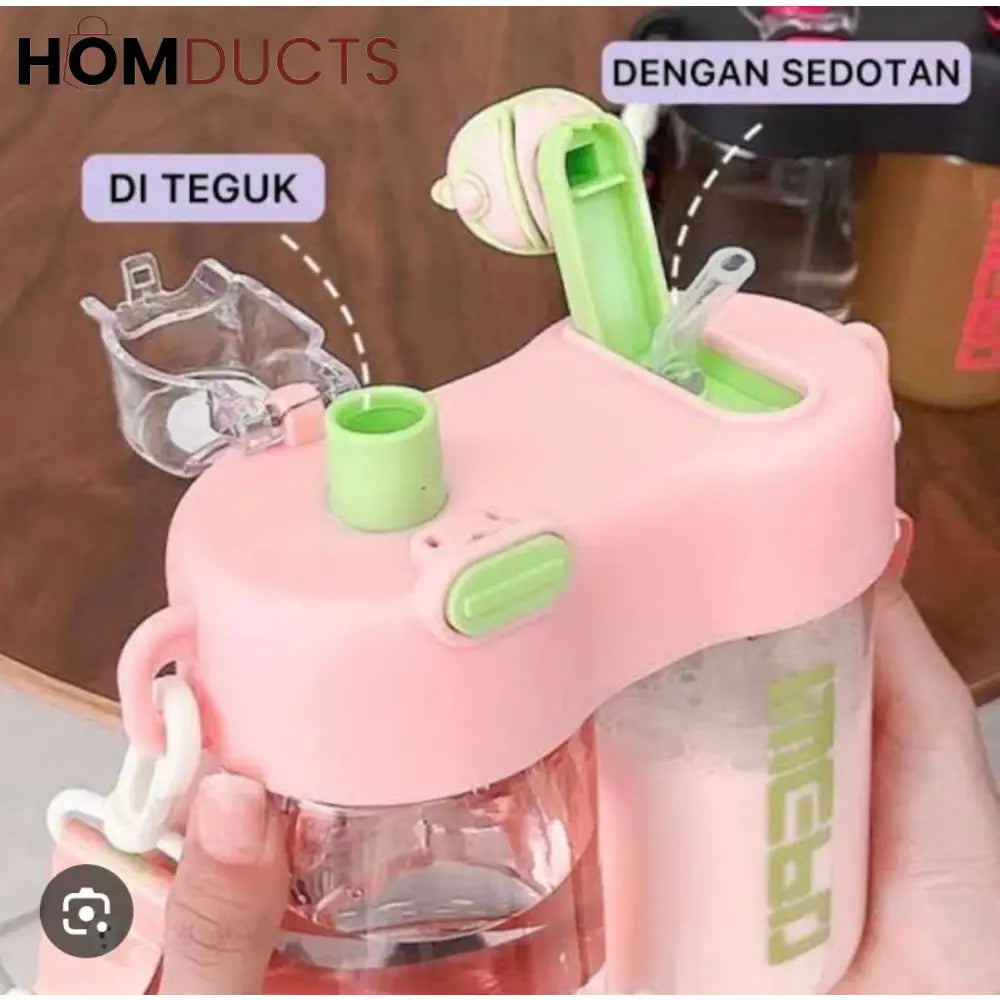 Leak-Proof Kids Sippy Cup with High Capacity - BPA-Free & Portable Cartoon Design