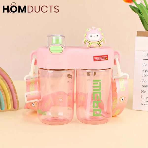 Leak-Proof Kids Sippy Cup with High Capacity - BPA-Free & Portable Cartoon Design