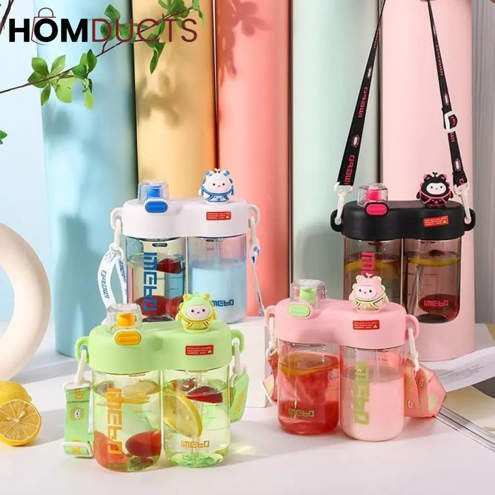 Leak-Proof Kids Sippy Cup with High Capacity - BPA-Free & Portable Cartoon Design