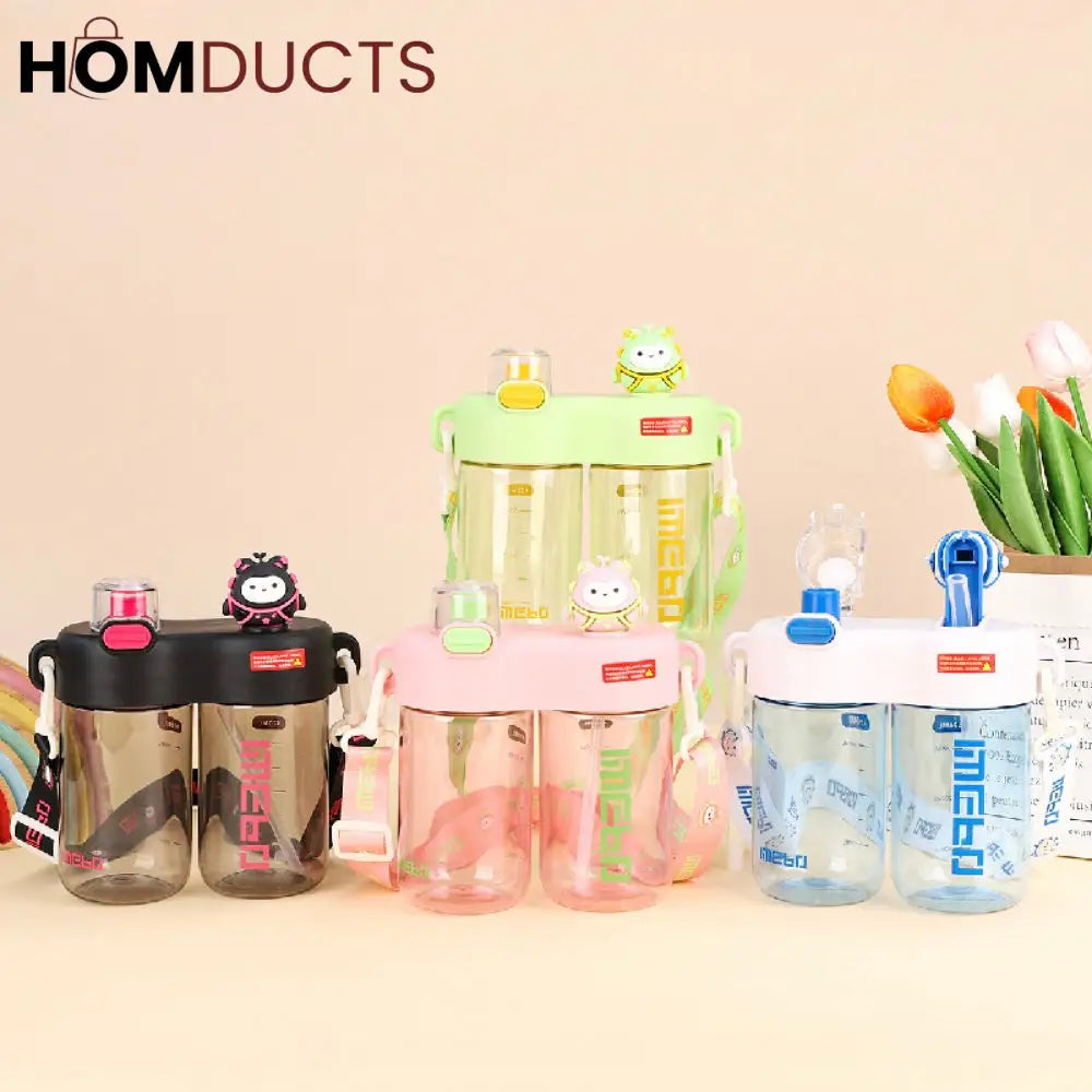 Leak-Proof Kids Sippy Cup with High Capacity - BPA-Free & Portable Cartoon Design