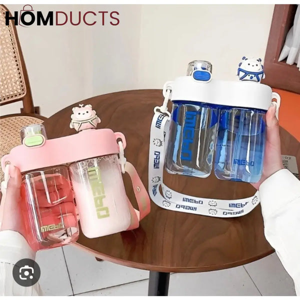 Leak-Proof Kids Sippy Cup with High Capacity - BPA-Free & Portable Cartoon Design