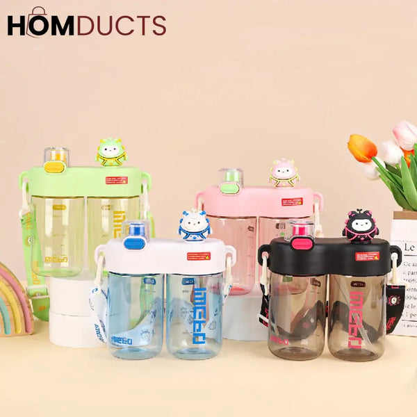 Leak-Proof Kids Sippy Cup with High Capacity - BPA-Free & Portable Cartoon Design