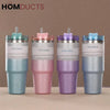Leakproof Insulated Stainless Steel Travel Mug with Straw & Lid - Perfect for Hot & Cold Drinks