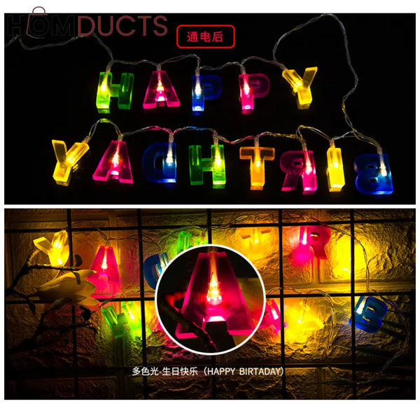 Led Happy Birthday String Light